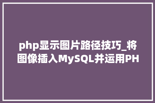 php显示图片路径技巧_将图像插入MySQL并运用PHP检索图像