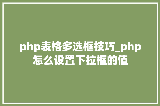 php表格多选框技巧_php怎么设置下拉框的值