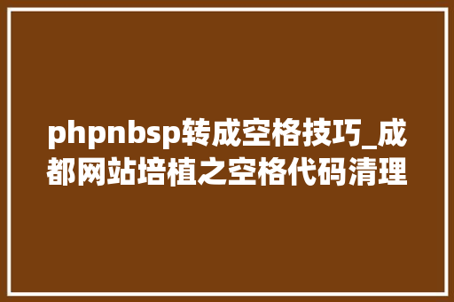 phpnbsp转成空格技巧_成都网站培植之空格代码清理