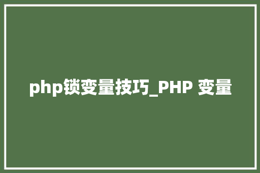 php锁变量技巧_PHP 变量