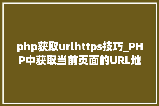 php获取urlhttps技巧_PHP中获取当前页面的URL地址的方法