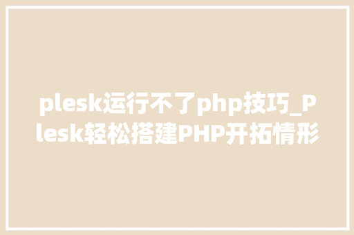 plesk运行不了php技巧_Plesk轻松搭建PHP开拓情形