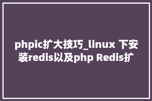 phpic扩大技巧_linux 下安装redis以及php Redis扩展