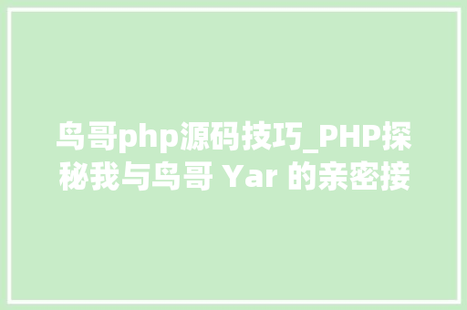 鸟哥php源码技巧_PHP探秘我与鸟哥 Yar 的亲密接触