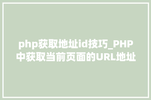 php获取地址id技巧_PHP中获取当前页面的URL地址的方法