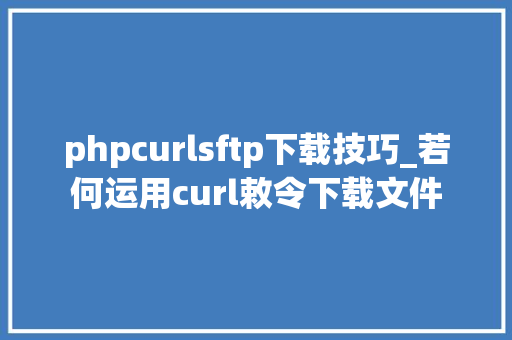phpcurlsftp下载技巧_若何运用curl敕令下载文件