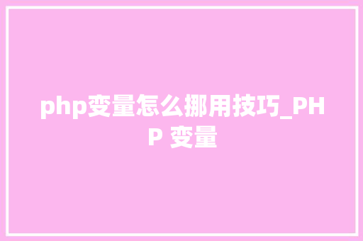 php变量怎么挪用技巧_PHP 变量