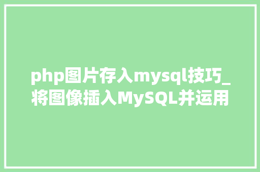 php图片存入mysql技巧_将图像插入MySQL并运用PHP检索图像 php图片存入mysql技巧_将图像插入MySQL并运用PHP检索图像 网站建设