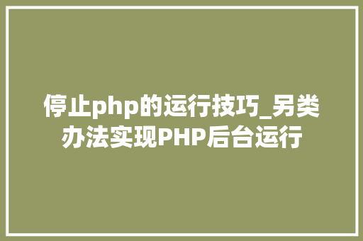 停止php的运行技巧_另类办法实现PHP后台运行 停止php的运行技巧_另类办法实现PHP后台运行 网站建设