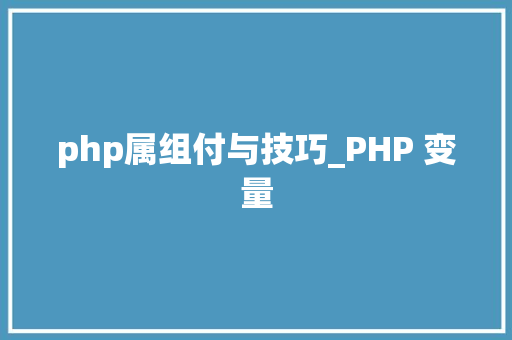 php属组付与技巧_PHP 变量
