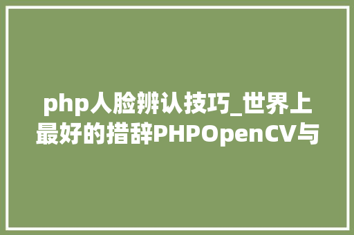 php人脸辨认技巧_世界上最好的措辞PHPOpenCV与计算机视觉已在我掌控之下