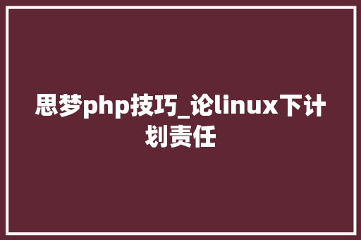 思梦php技巧_论linux下计划责任