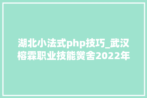 湖北小法式php技巧_武汉榕霖职业技能黉舍2022年招生
