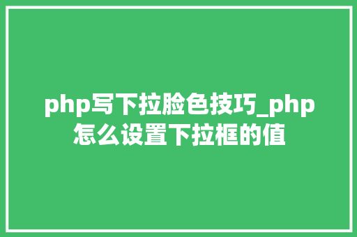 php写下拉脸色技巧_php怎么设置下拉框的值