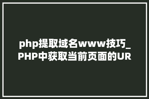 php提取域名www技巧_PHP中获取当前页面的URL地址的方法