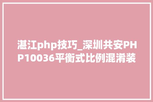 湛江php技巧_深圳共安PHP10036平衡式比例混淆装配