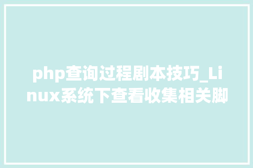 php查询过程剧本技巧_Linux系统下查看收集相关脚本