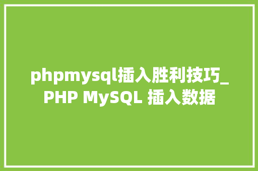 phpmysql插入胜利技巧_PHP MySQL 插入数据