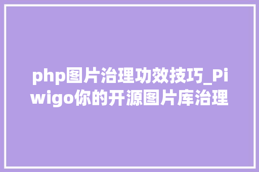 php图片治理功效技巧_Piwigo你的开源图片库治理神器