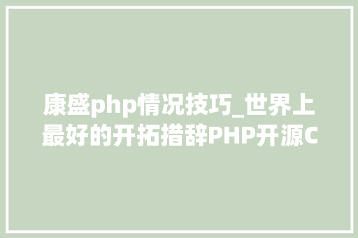 康盛php情况技巧_世界上最好的开拓措辞PHP开源CMS大年夜比拼