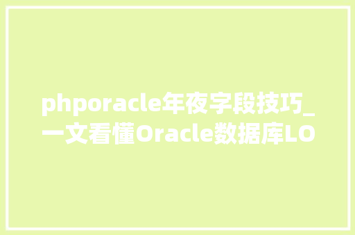 phporacle年夜字段技巧_一文看懂Oracle数据库LOB大年夜字段类型存储及相关敕令