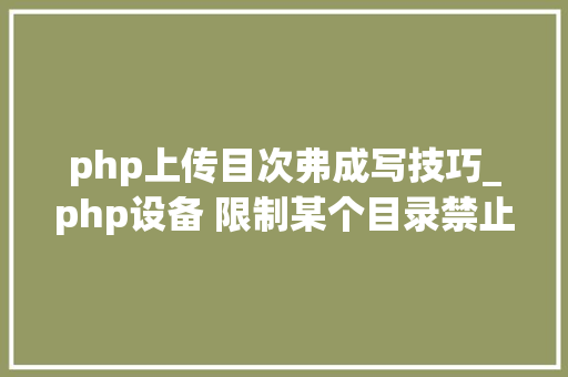 php上传目次弗成写技巧_php设备 限制某个目录禁止解析php 限制user_agent