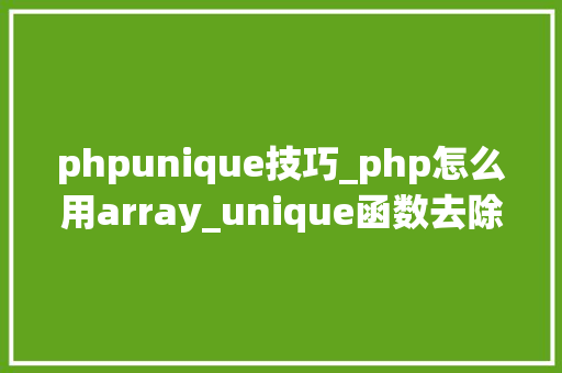 phpunique技巧_php怎么用array_unique函数去除数组中重复的值
