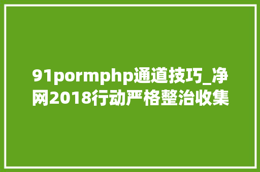 91pormphp通道技巧_净网2018行动严格整治收集淫秽色情信息阶段性成效凸起