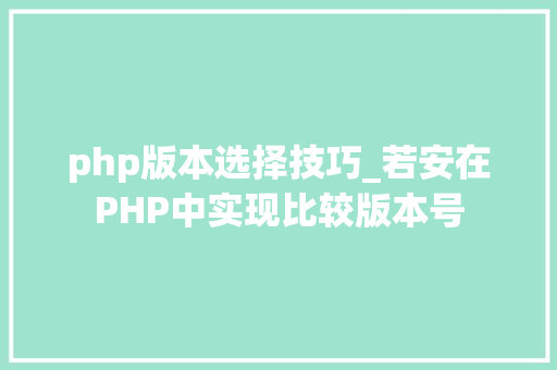 php版本选择技巧_若安在PHP中实现比较版本号