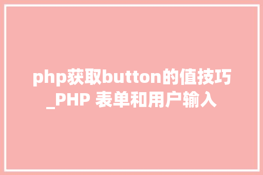 php获取button的值技巧_PHP 表单和用户输入
