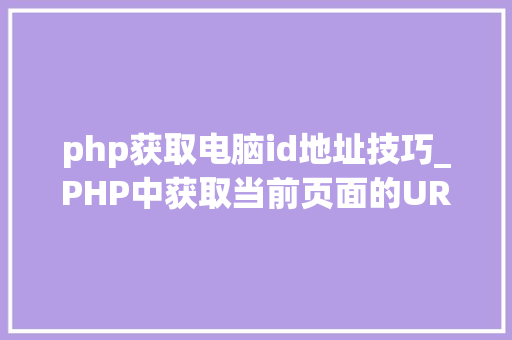 php获取电脑id地址技巧_PHP中获取当前页面的URL地址的方法