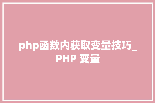php函数内获取变量技巧_PHP 变量