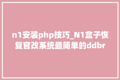 n1安装php技巧_N1盒子恢复官改系统最简单的ddbr大年夜法适用小钢炮以及各类变砖