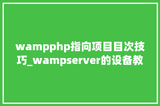 wampphp指向项目目次技巧_wampserver的设备教程windows情形