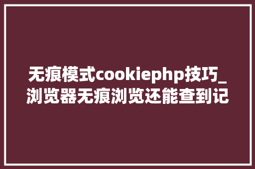 无痕模式cookiephp技巧_浏览器无痕浏览还能查到记录吗若何开启无痕模式