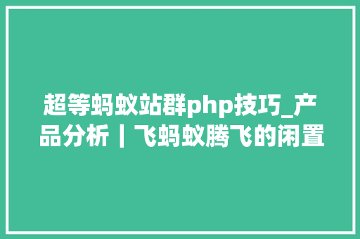 超等蚂蚁站群php技巧_产品分析｜飞蚂蚁腾飞的闲置处理平台