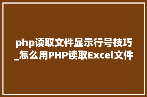 php读取文件显示行号技巧_怎么用PHP读取Excel文件信息及内容图文教程