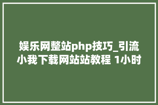 娱乐网整站php技巧_引流小我下载网站站教程 1小时完成 流量过万