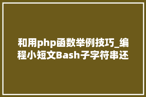 和用php函数举例技巧_编程小短文Bash子字符串还在用试试机能瞬间飙升100倍 和用php函数举例技巧_编程小短文Bash子字符串还在用试试机能瞬间飙升100倍 SEO优化
