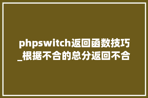 phpswitch返回函数技巧_根据不合的总分返回不合的等级运用SWITCH函数