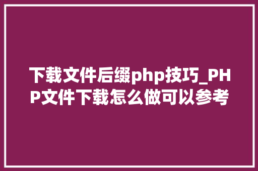 下载文件后缀php技巧_PHP文件下载怎么做可以参考一下它