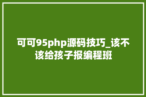 可可95php源码技巧_该不该给孩子报编程班
