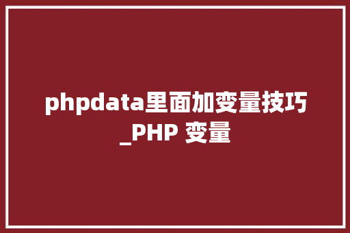 phpdata里面加变量技巧_PHP 变量