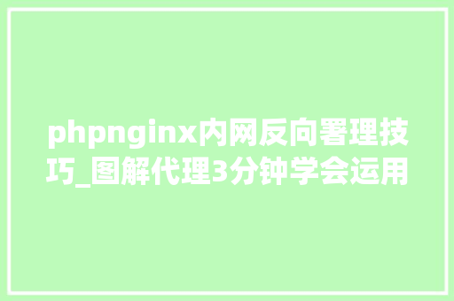 phpnginx内网反向署理技巧_图解代理3分钟学会运用Nginx实现反向代理附实用设备文件