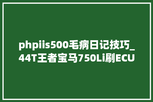 phpiis500毛病日记技巧_44T王者宝马750Li刷ECU轨范加速碾压奔驰S600