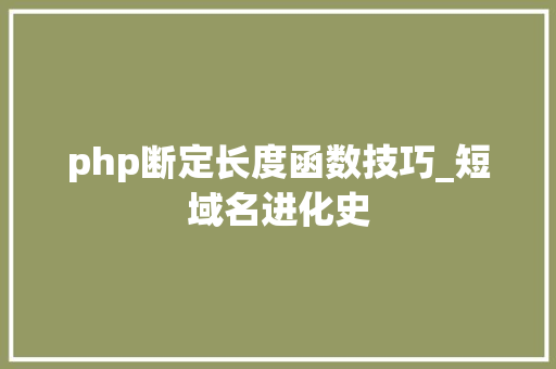 php断定长度函数技巧_短域名进化史