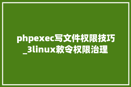 phpexec写文件权限技巧_3linux敕令权限治理