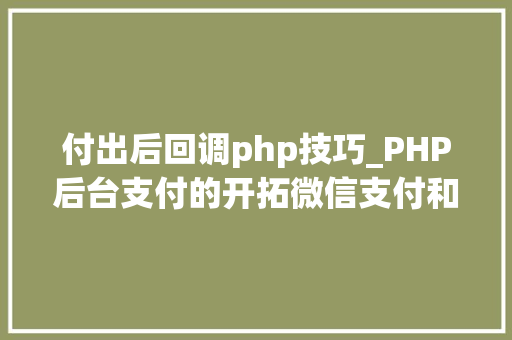 付出后回调php技巧_PHP后台支付的开拓微信支付和支付宝支付