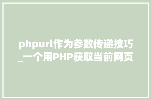 phpurl作为参数传递技巧_一个用PHP获取当前网页URL参数的实例 phpurl作为参数传递技巧_一个用PHP获取当前网页URL参数的实例 Web前端