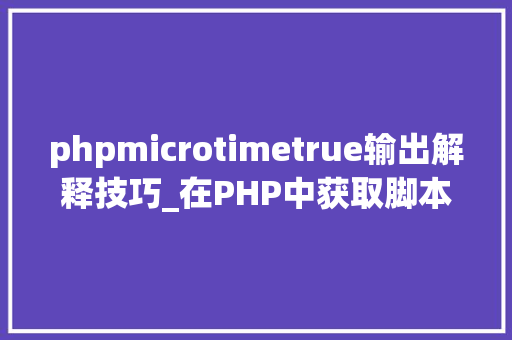 phpmicrotimetrue输出解释技巧_在PHP中获取脚本实行时间